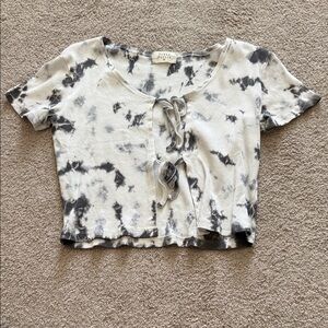 Urban Nation Tie-Dye Navy Blue Crop Top 100% Cotton Sz M